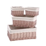 Cumpara ieftin Set 4 cosuri depozitare lemn rachita natur 20 x 15 x 12 cm, 34,5 x 25 x 14 cm, 40 x 30 x 16 cm