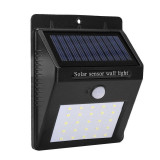 Lampa solara de perete LED IR IP65, senzor miscare, 2W