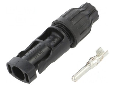 Conector solar tată drept 2,5-6mm2 crimpat mufă pe cablu foto