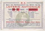 bnk div Franta - bilet loterie vechi