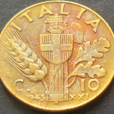 Moneda istorica 10 CENTESIMI - ITALIA FASCISTA, anul 1943 * cod 3483 A