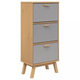 Cumpara ieftin Pantofar &bdquo;OLDEN&rdquo;, gri/maro, 55x35x120 cm, lemn masiv pin