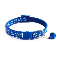 Zgarda ajustabila cu clopotel pentru caini si pisici, 18-32cm, Albastru