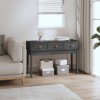 Gossi masa consola, gri, 114x40x75 cm, lemn masiv de pin