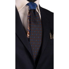 Cravată mătase cu nod &icirc;n contrast N3222, model unicat