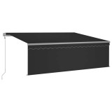 Cumpara ieftin Copertina automata cu stor senzor vant LED, antracit, 4,5x3 m