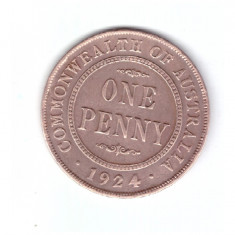 Moneda Australia 1 penny 1924, stare buna, curata