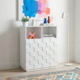 Highboard Bopibobro mit 2 T&uuml;ren 86x64x36 cm Wei&szlig; [en.casa]