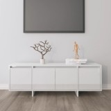 Cumpara ieftin Comodă TV, alb extralucios, 120x30x40,5 cm, PAL