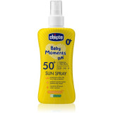 Cumpara ieftin Chicco Baby Moments Sun spray pentru protectie solara pentru copii SPF 50+ 0 m+ 150 ml