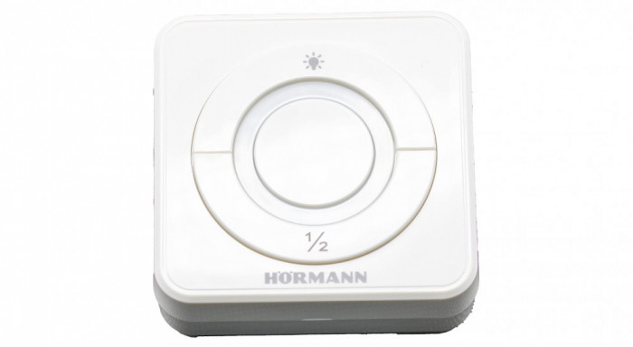 Buton intern Hormann WLAN cu adaptor HCP pentru controlul usilor de garaj prin Apple Home Kit, afisaj LED, 4511625, alb - RESIGILAT