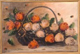 Cumpara ieftin Coş cu trandafiri - pictură pe p&acirc;nză, Flori, Ulei, Realism