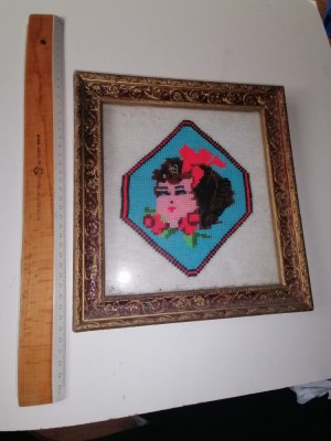 TABLOU GOBLEN VECHI / TARANESC - OCHI MARE foto