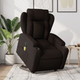 VidaXL Fotoliu electric masaj rabatabil cu ridicare maro &icirc;nchis textil