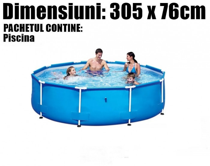 Piscina Bestway Familie Copii Rotunda Gradina Cadru Metal 305 x 76cm