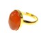Inel argint reglabil placat cu aur cu carneol 14x10 MM
