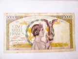Rară! Franța 5000 Francs 1941 Victorie,bancnota din imagini(uzată) la cel mai mic preț