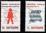 C1628 - Surinam 1971 - Aniversari 2v. neuzat,perfecta stare
