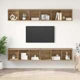 Cumpara ieftin Set comoda TV 4 buc. 37 x 37 x 107 cm Stejar Artizanal
