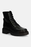 Steve Madden bocanci de piele Chiney femei, culoarea negru, cu platforma, izolare usoara, SM11003204