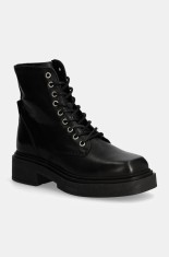 Steve Madden bocanci de piele Chiney femei, culoarea negru, cu platforma, izolare usoara, SM11003204 foto