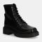 Steve Madden bocanci de piele Chiney femei, culoarea negru, cu platforma, izolare usoara, SM11003204