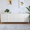 Gossi usi dulap design lambriu 4 buc. alb 69x59,4 cm, lemn masiv pin