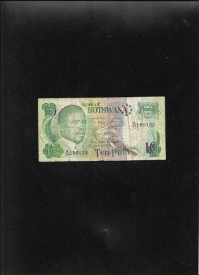 Rar! Botswana 10 pula 1982 P#9c seria190155 foto