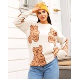 Pulover Oversized Ivory, Sweet Bear