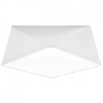 Lustră De Tavan Hexa Alb Pvc 2 Becuri Geometrică Modernă De Interior foto