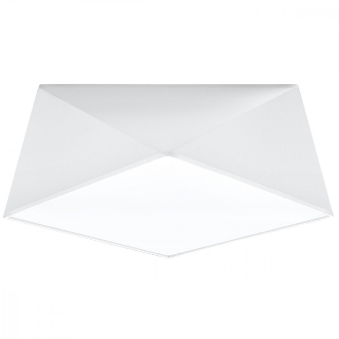 Lustră De Tavan Hexa Alb Pvc 2 Becuri Geometrică Modernă De Interior