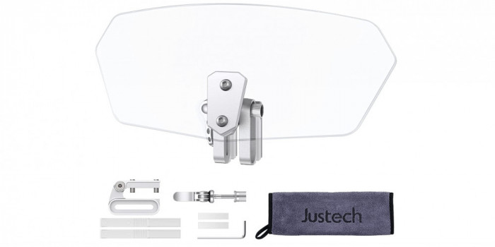 Deflector de vant pentru motocicleta Justech, translucid - RESIGILAT