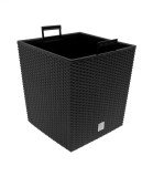 Ghiveci flori cu masca interioara Rato, Aspect modern, Ratan, Antracit, 64 L
