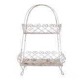 Cumpara ieftin Raft 2 cosuri fier alb vintage 47x24x66 cm