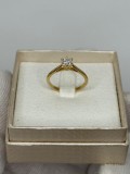 INEL AUR 18K + 1 Diamant = 0.50ct - VVS1- Solitaire - De Logodna + Certificat !, 46 - 56, Galben