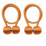 Cumpara ieftin Set 2 magneti decorativi pentru perdele si draperii, tip snur, poliester, 44 cm - Portocaliu