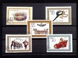 Seria Completa 5 Timbre Nestampilate URSS 1971 - Dansuri Populare Igor Moiseev -A444, Stampilat