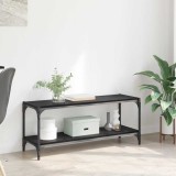 vidaXL Cabinet TV Stejar Negru 100x33x41cm Lemn Ingineresc și Fier 881113