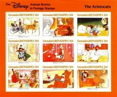 Grenada Grenadines 1988 Disney, The Aristocats, perf.sheetlet, MNH AD.045 foto