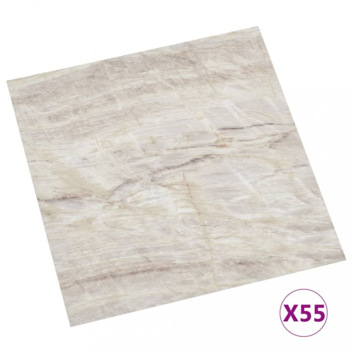 Placi de pardoseala autoadezive, 55 buc., bej, PVC, 5,11 m&sup2;