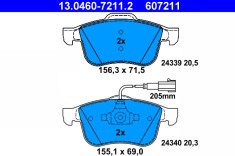 ATE 13.0460-7211.2 set placute frana,frana disc foto