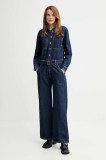G-Star salopetă jeans culoarea bleumarin, cu guler, D26877.E090