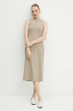 Max Mara Leisure rochie culoarea bej, midi, mulată, 2426626027600