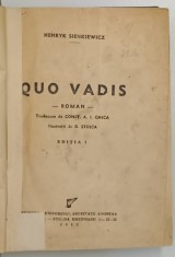 QUO VADIS - roman de HENRYK SIENKIEWICZ , 1943 * MICI DEFECTE