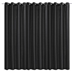 Draperie opaca Stella cu inele Jemidi, 300 x 245 cm, Negru, Poliester, 55288.01.01