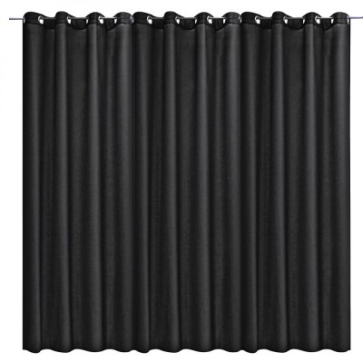 Draperie opaca Stella cu inele Jemidi, 300 x 245 cm, Negru, Poliester, 55288.01.01 foto