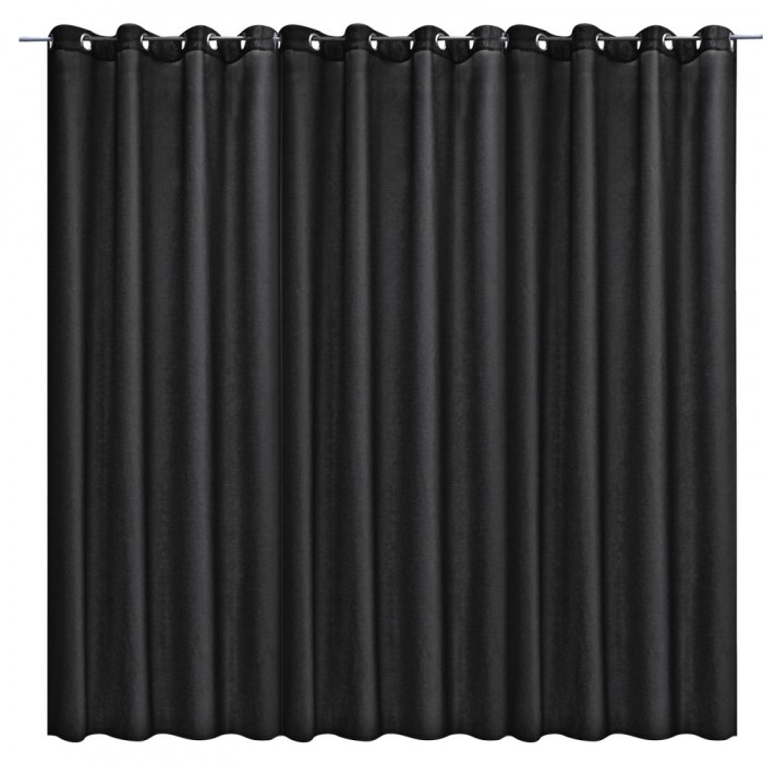 Draperie opaca Stella cu inele Jemidi, 300 x 245 cm, Negru, Poliester, 55288.01.01
