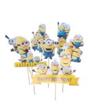 Set 9 Toppere Model Minions pentru Tort, Carton Foliat