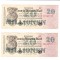 Bancnote Germania 20000000 mark 1923, 2 buc., serii consecutive
