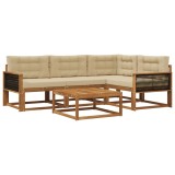 vidaXL Set de canapele de exterior cu pernă 5 pcs Natural și Bej 3382546